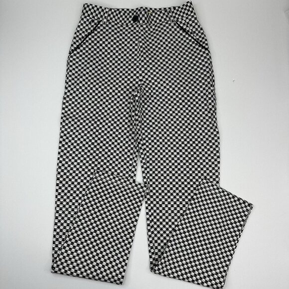 Betabrand Women's NWT White Catstooth Chino Straight-Leg Dress Yoga Pant Small - Picture 1 of 13